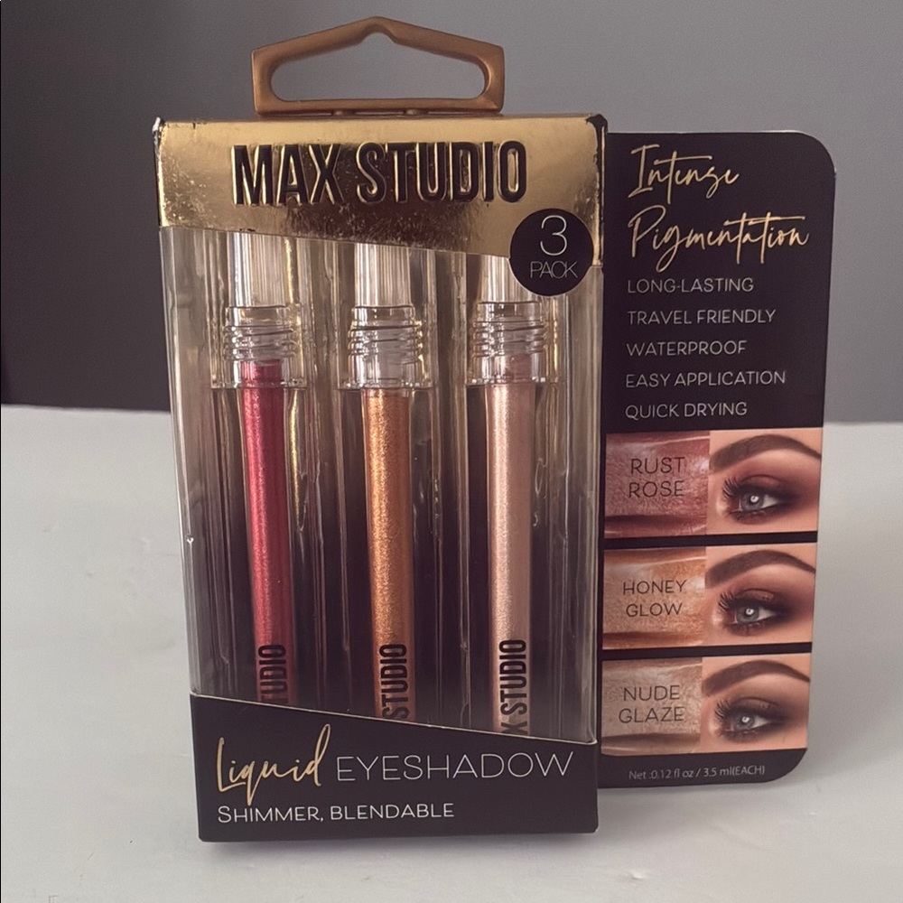 🖤✨MAX Studio Liquid Eyeshadow Trio – Shimmer Blendable Set